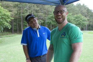tmba golf tournament 2016 2 men in tent laughing
